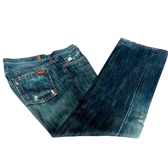 7 For All Mankind Other - 7 For All Mankind Mens Relaxed Denim Blue Jeans Sz 34 button-fly cotton